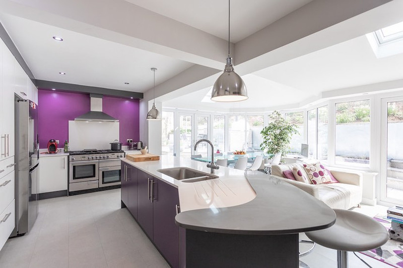 purple kitchen walls
