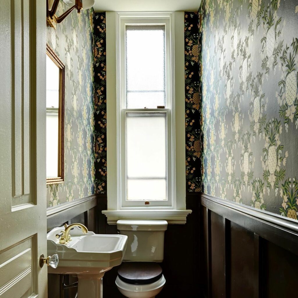 small powder room wallpaper