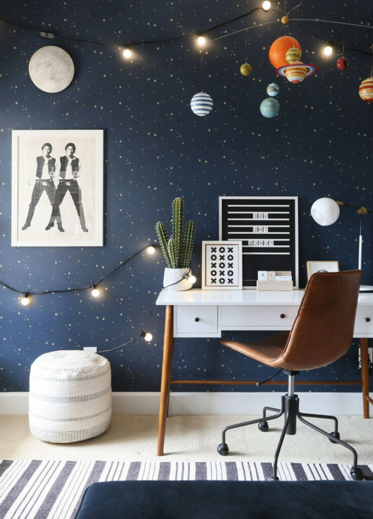 space inspired bedroom