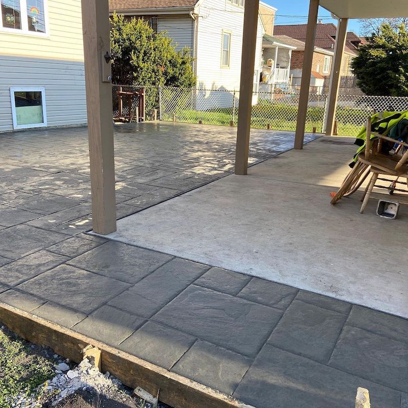stained and stamped concrete patio ideas