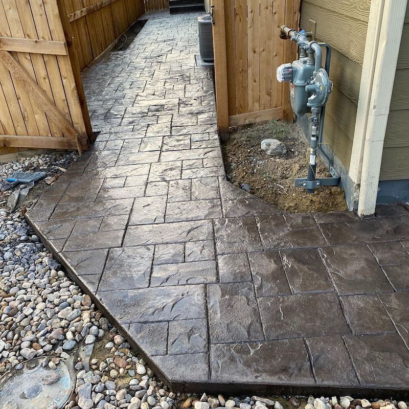 stamped concrete patio ideas with circles