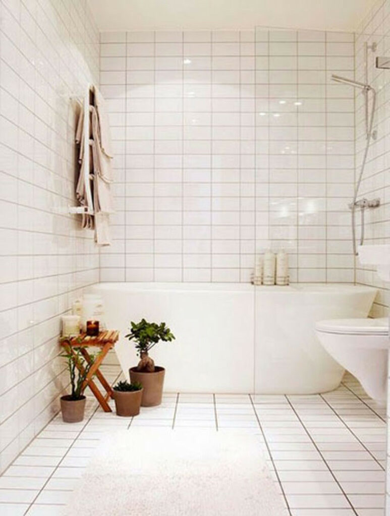 subway tile with white grout