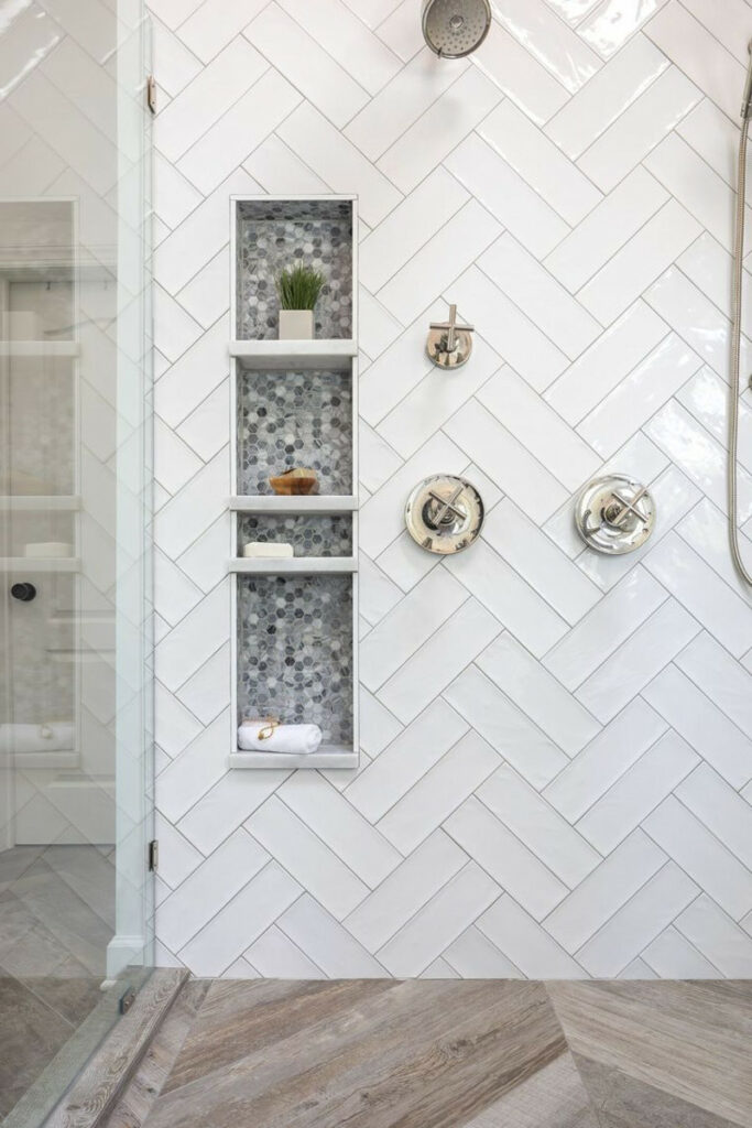 subway tile zig zag