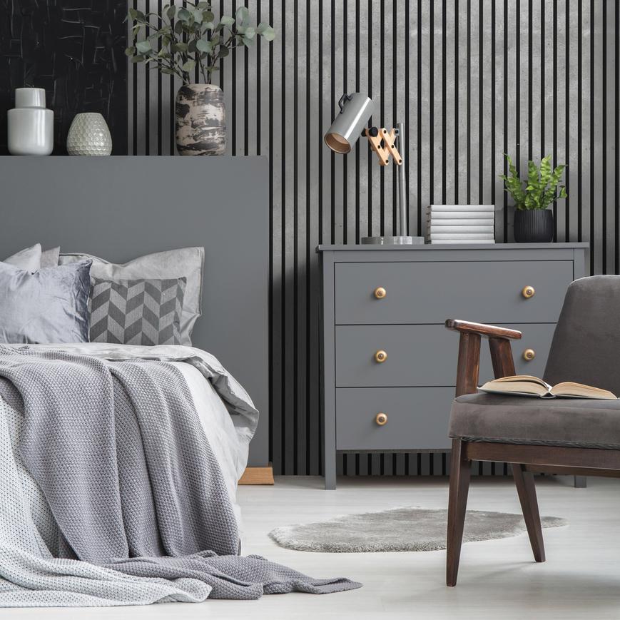 vertical wood slat wall living room