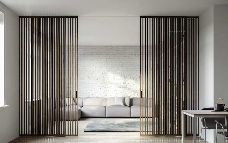 vertical wood slat wall room dividers