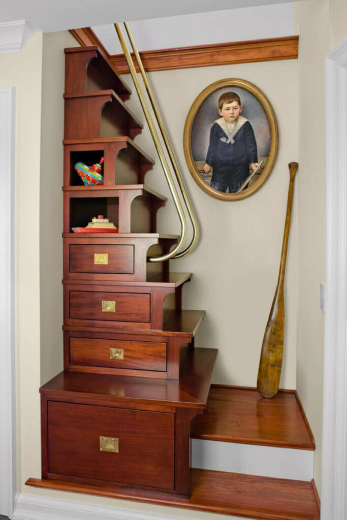 wooden attic ladder