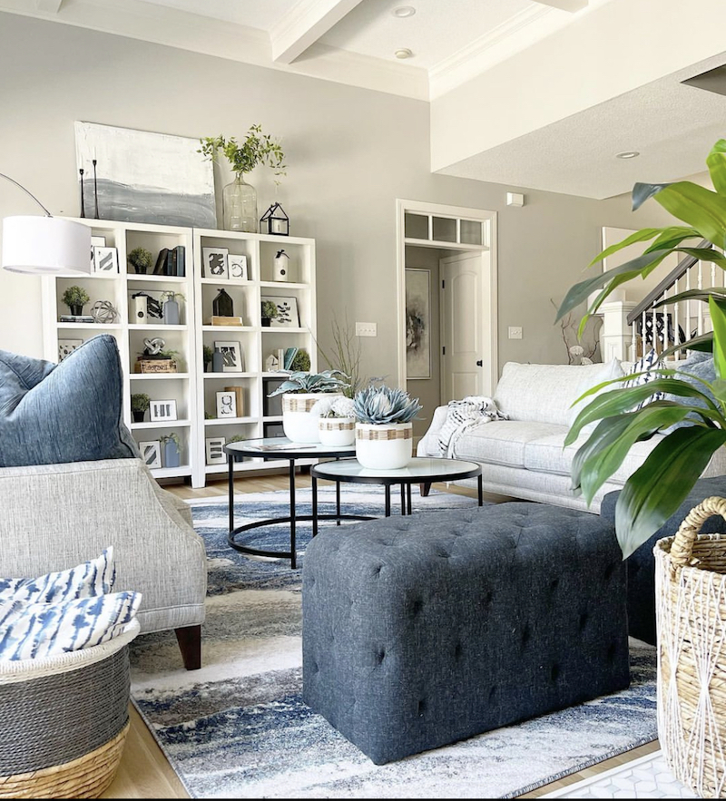 blue grey and yellow living room ideas