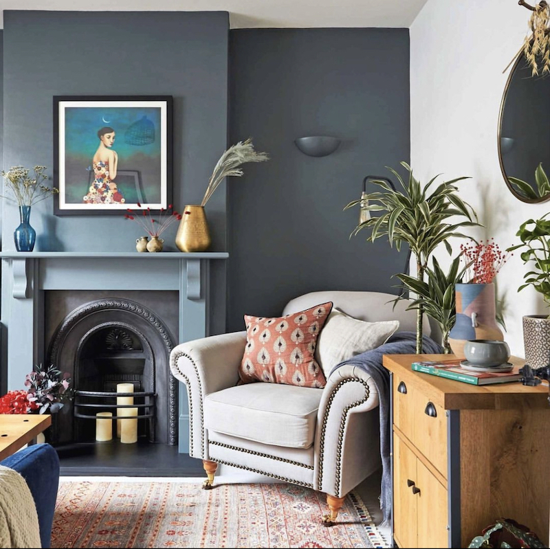 blue white and grey living room ideas