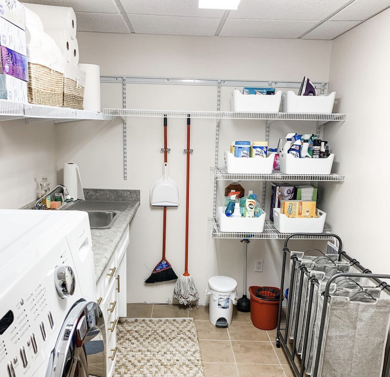 concrete basement laundry room ideas