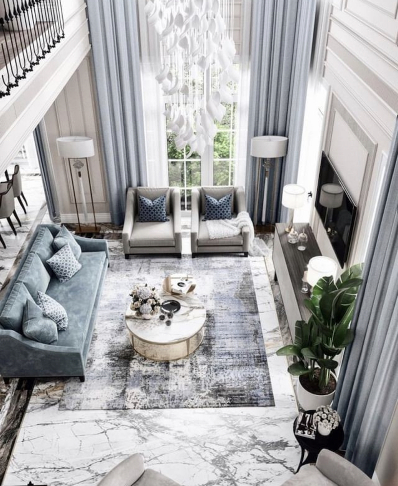 37+ Blue and Grey Living Room Ideas that Totally Work in 2025 | Houszed