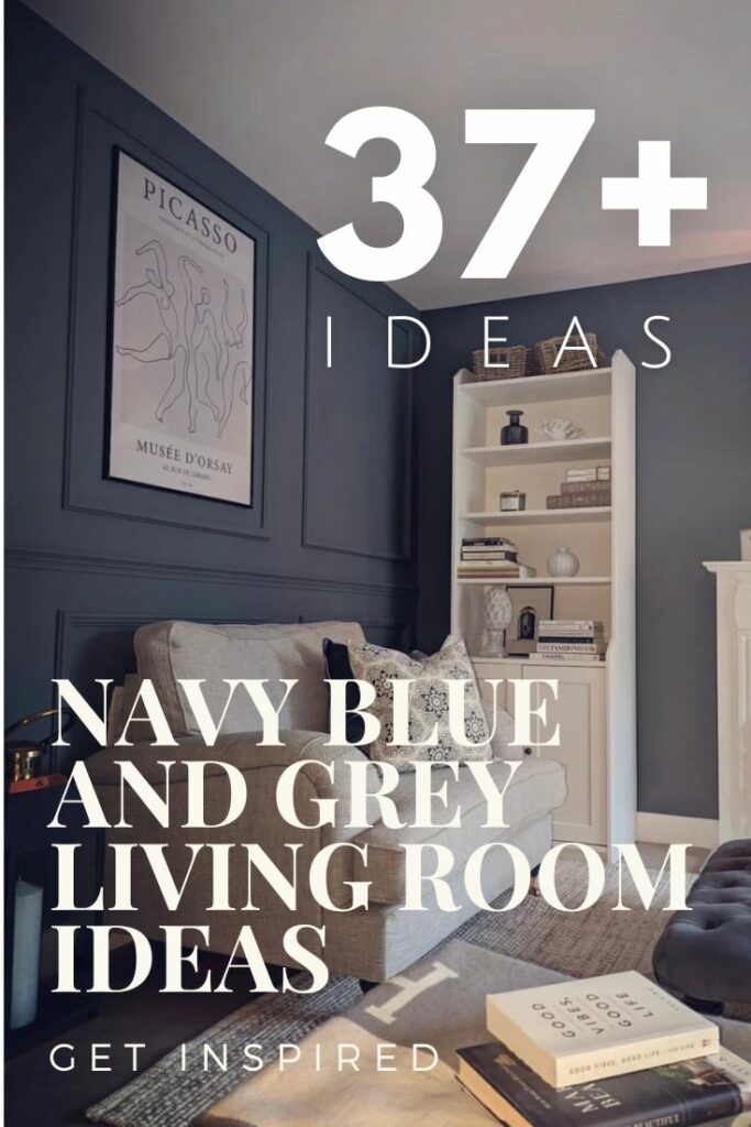 navy blue and grey living room ideas