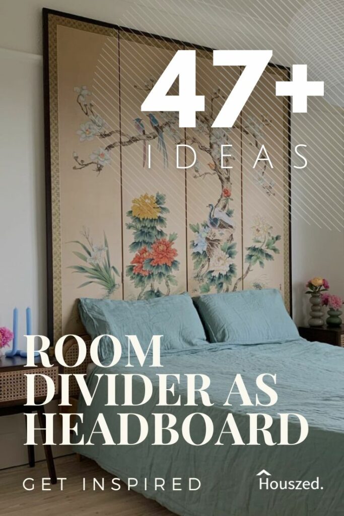 room divider as headboard