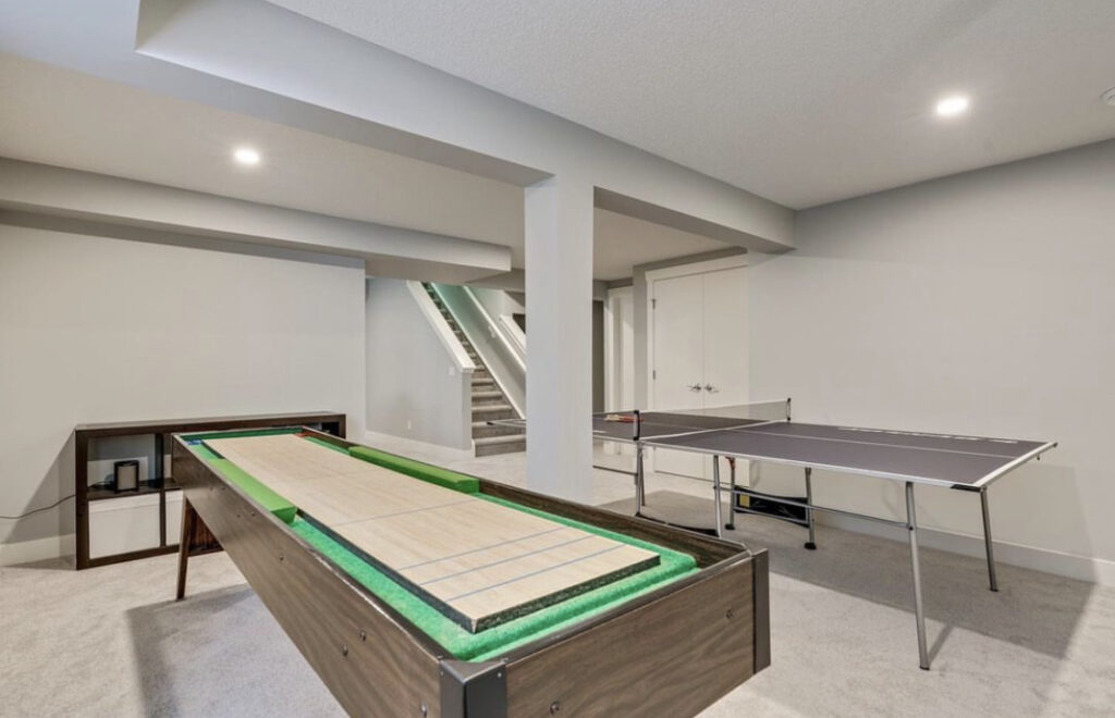 unfinished basement game room ideas