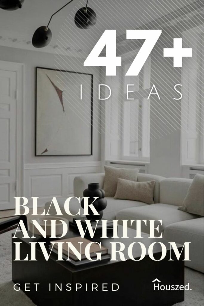 black and white living room