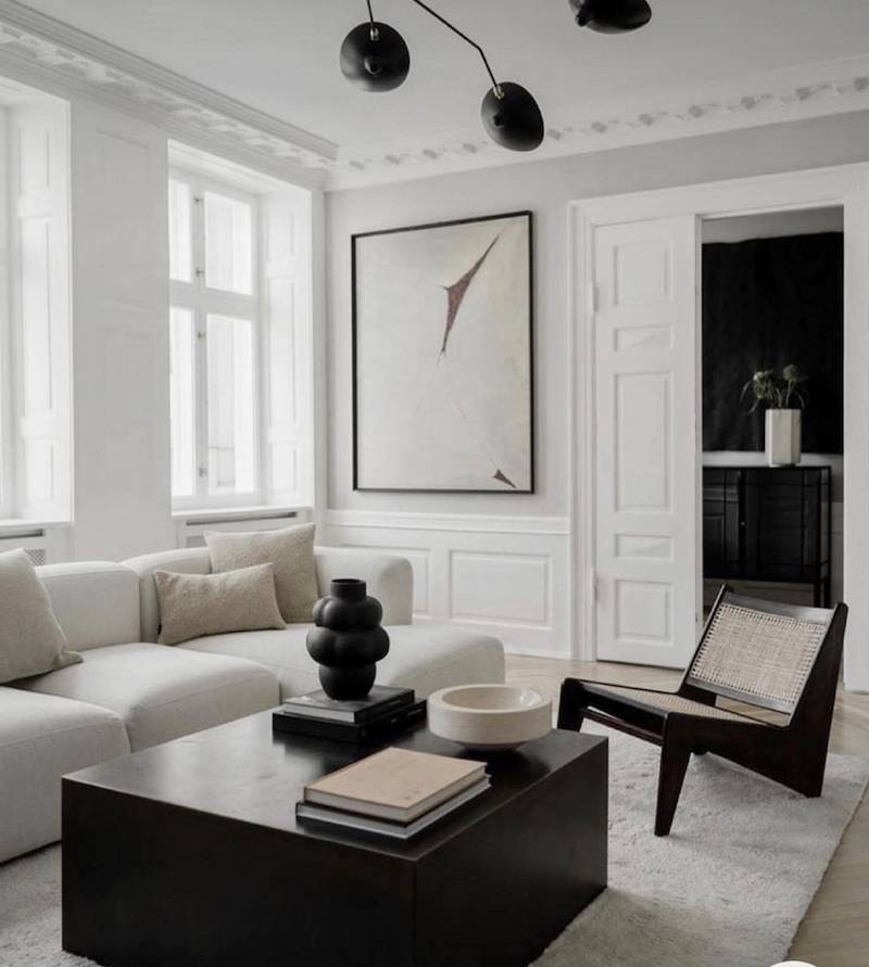 black and white living room ideas with plants