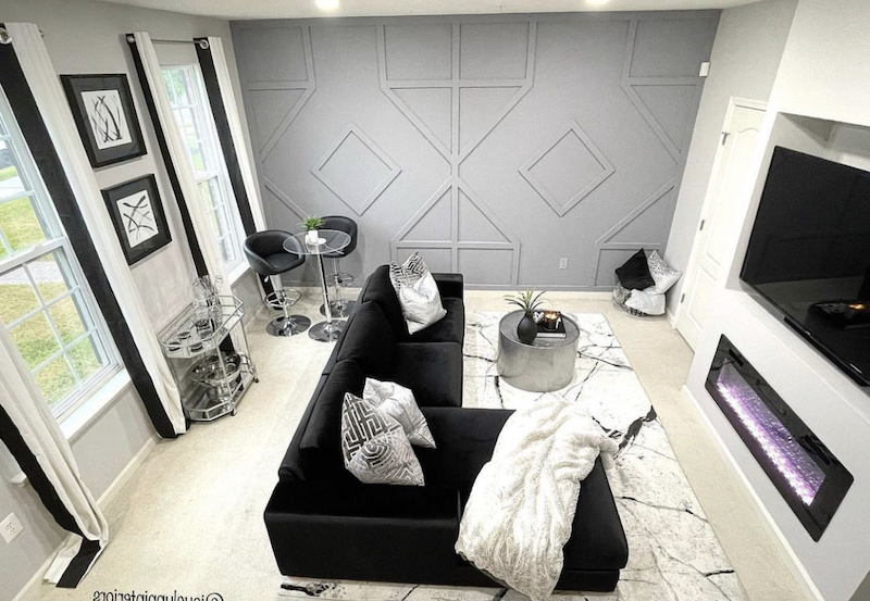 brown black and white living room ideas