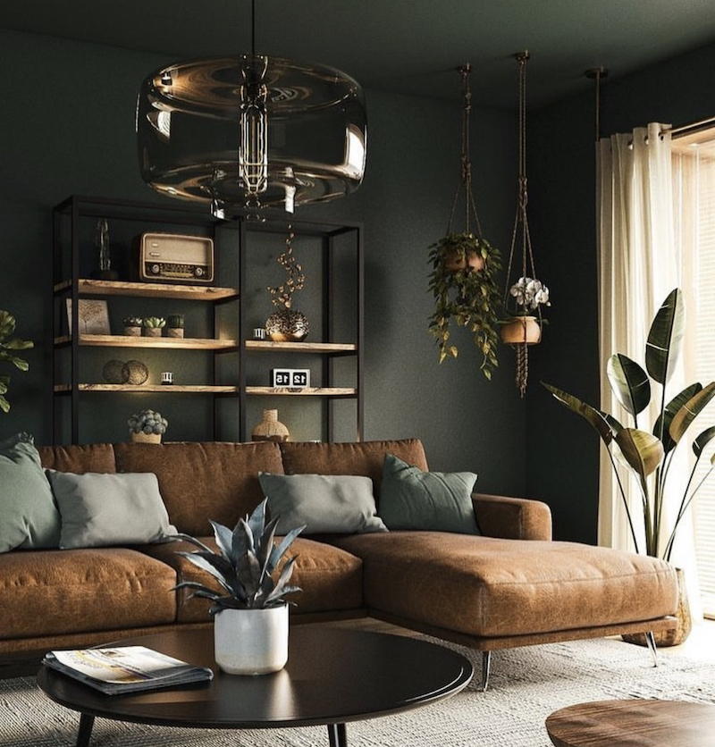 living room decorating ideas with dark brown sofa