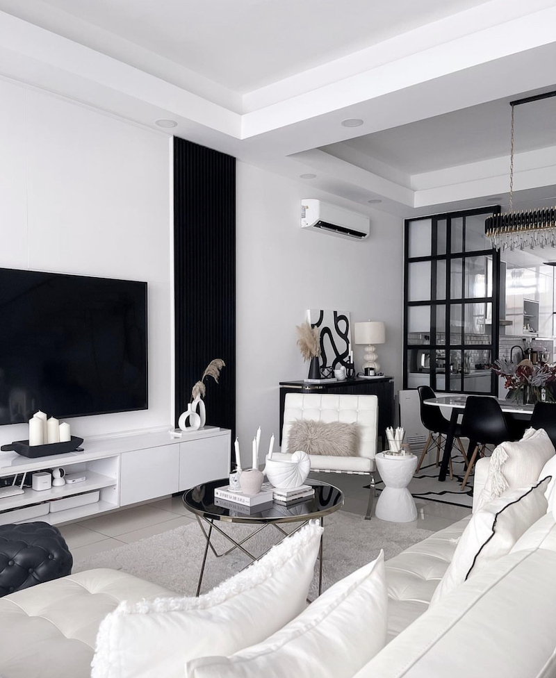 navy blue black and white living room ideas