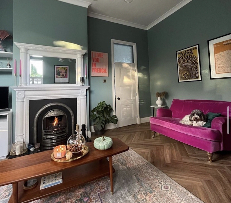 vintage living room ideas blue brown green red