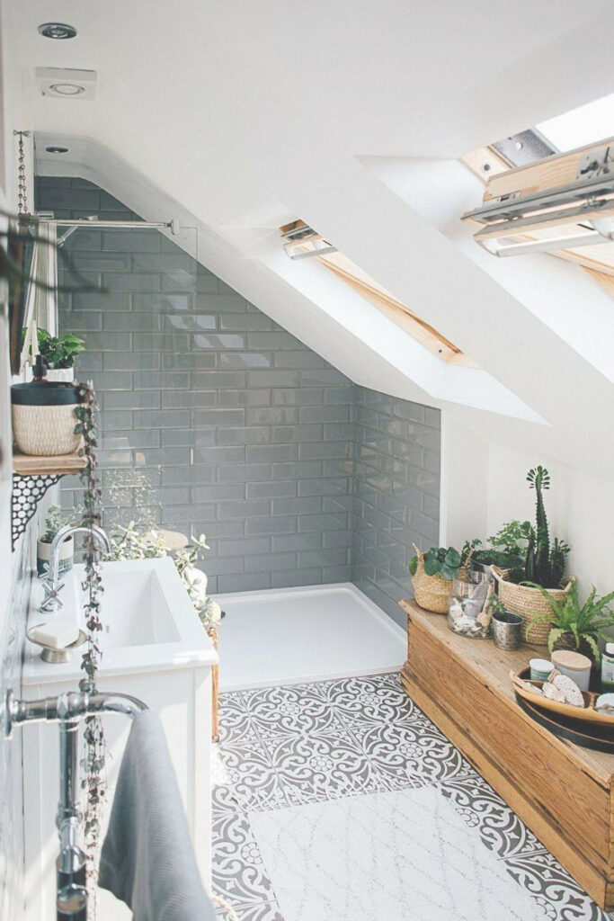 attic bathroom ideas sloped ceiling