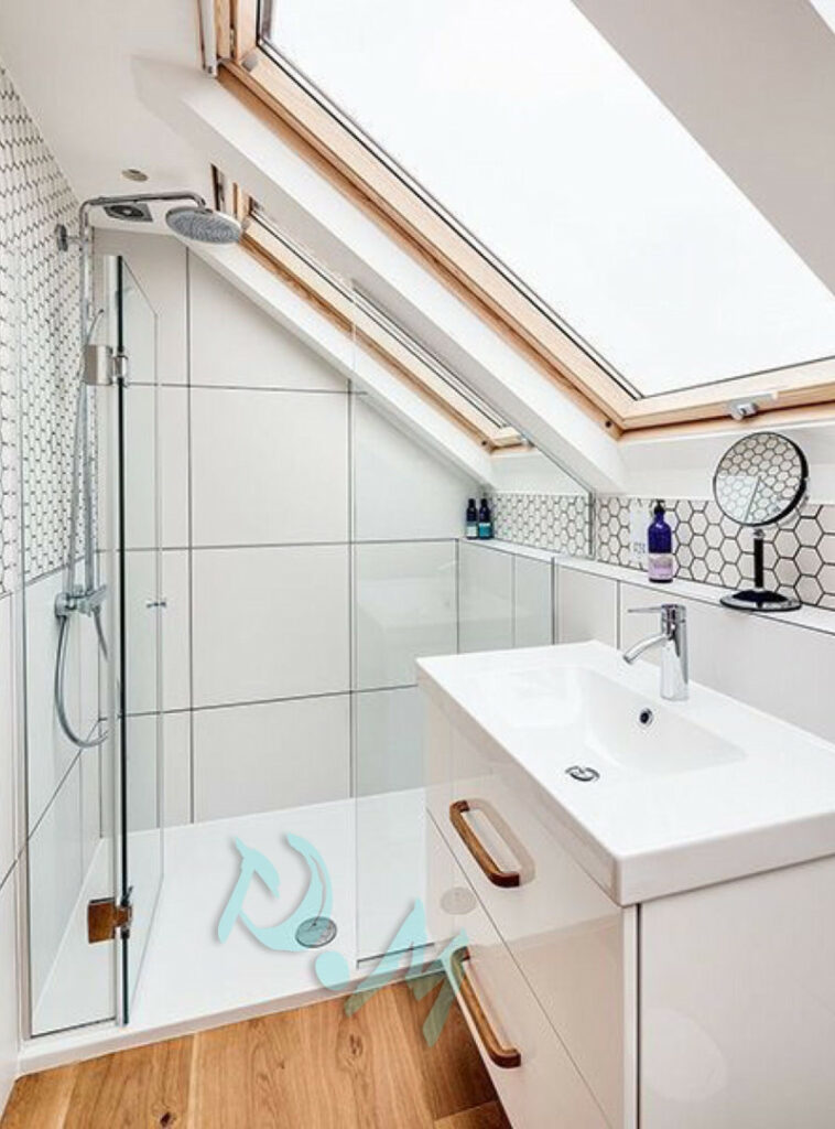 attic bathrooms with sloped ceilings