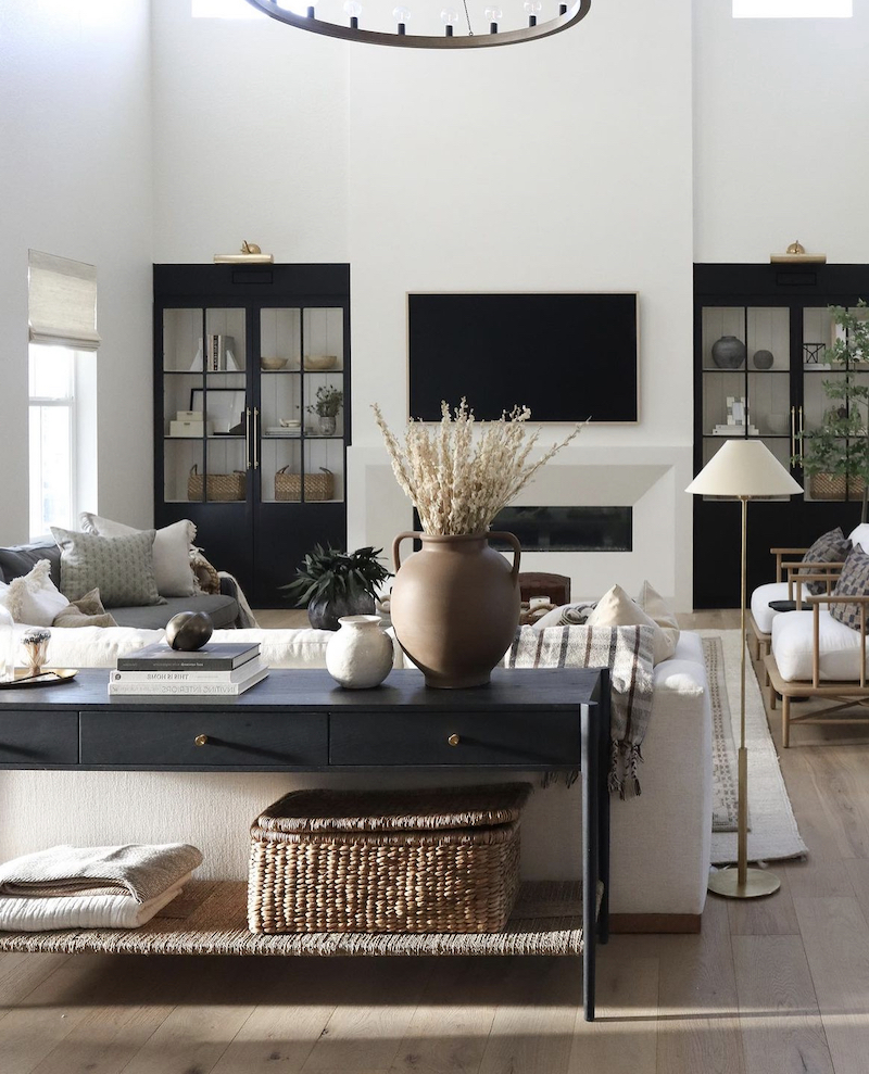 black brown and gray living room