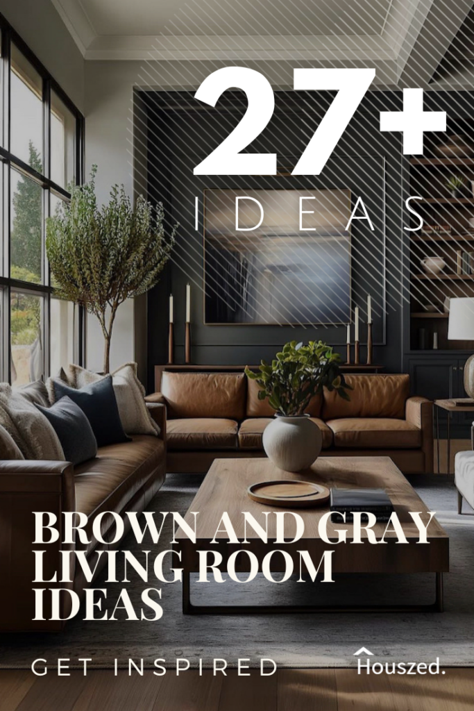 brown and gray living room