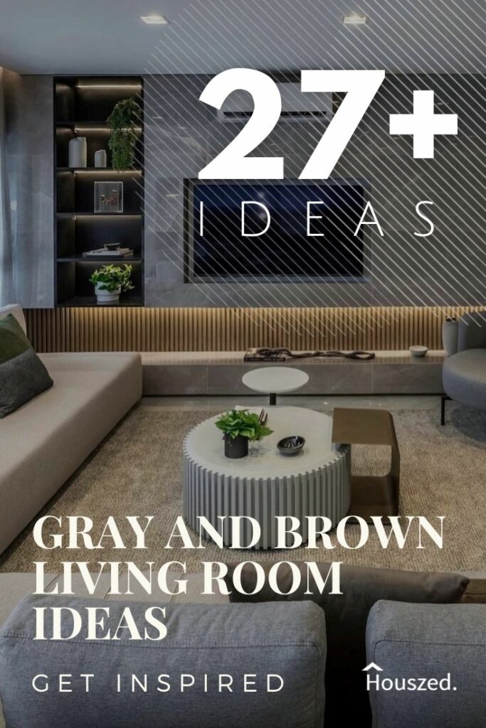 gray and brown living room
