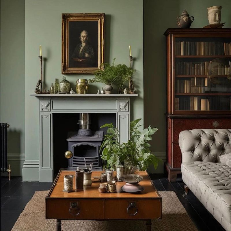 Sage Green And Natural Living Room