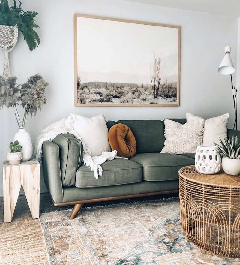 sage green living room interior design