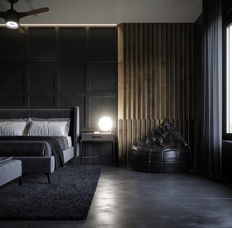 black accent wall bedroom ideas