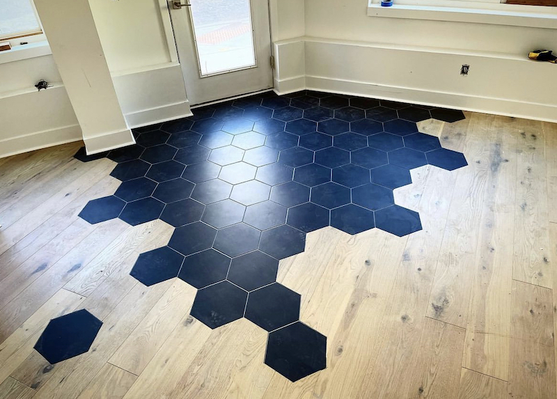 flooring transitions wood to tile