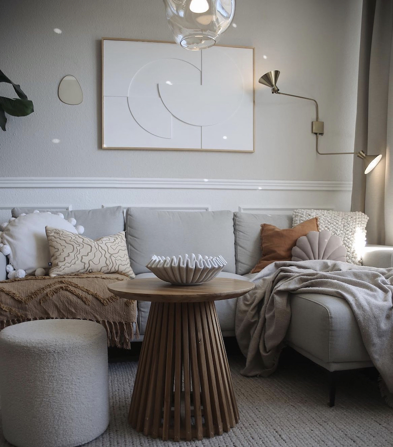 gray living room accents