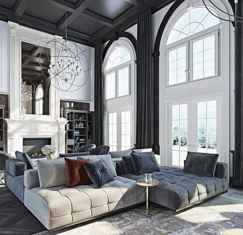 gray living room decoration
