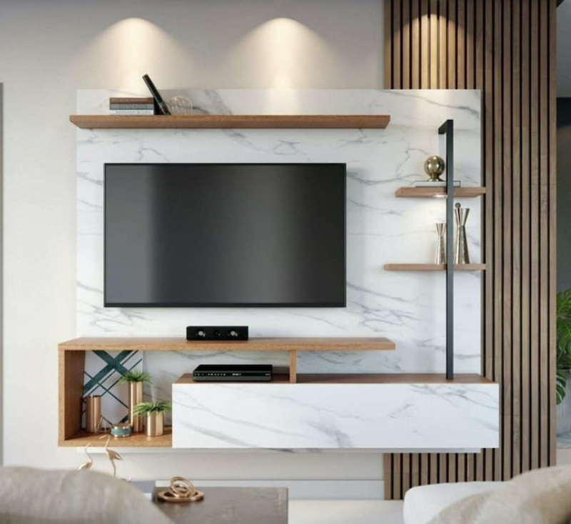 wood panel accent wall