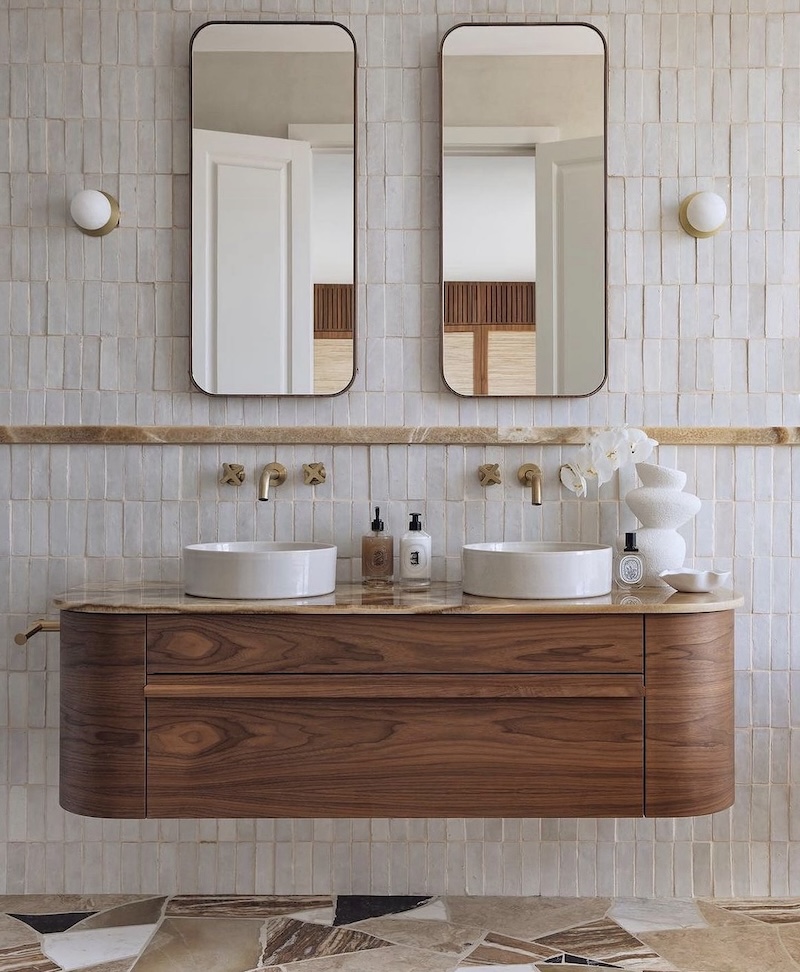 bathroom mirror trim ideas
