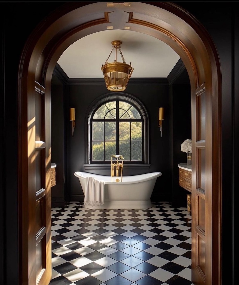 dark bathroom floor tile ideas