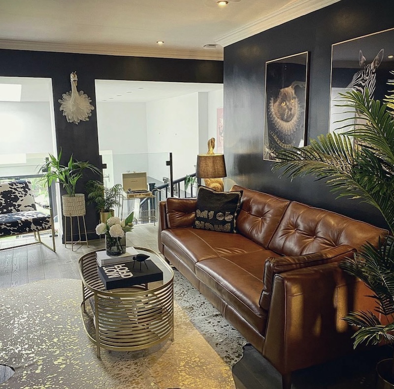 decorating ideas brown leather sofa