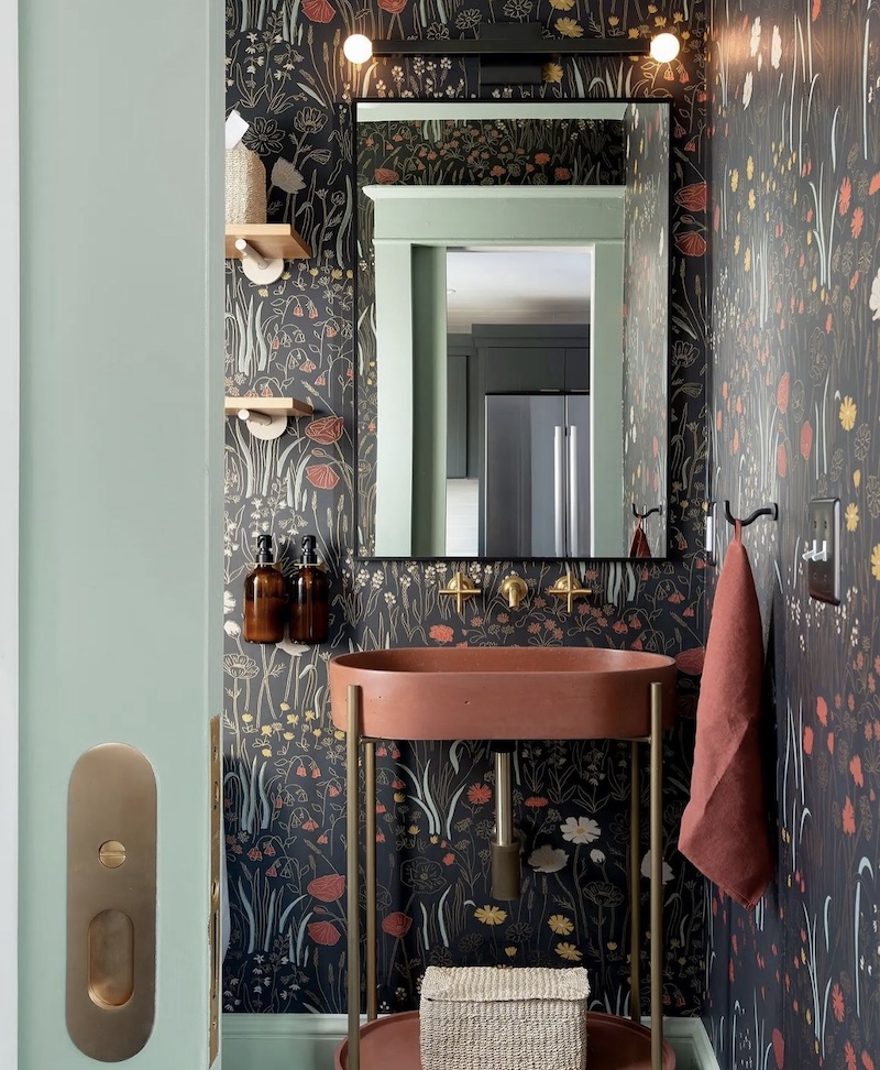 narrow small powder room ideas