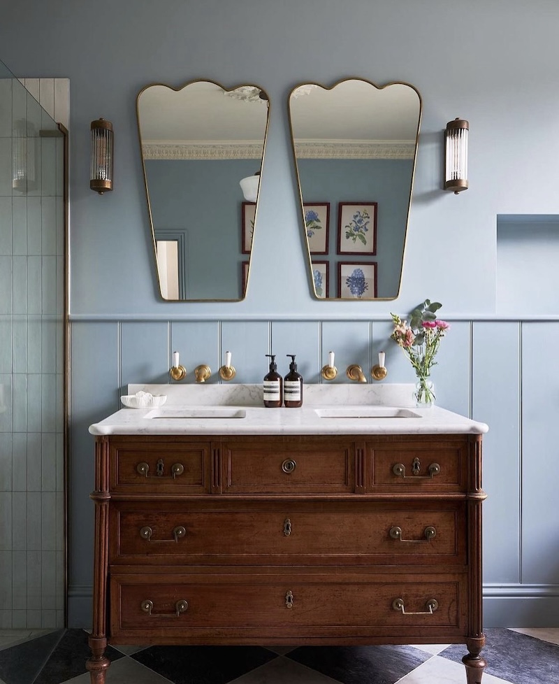 retro blue bathroom ideas