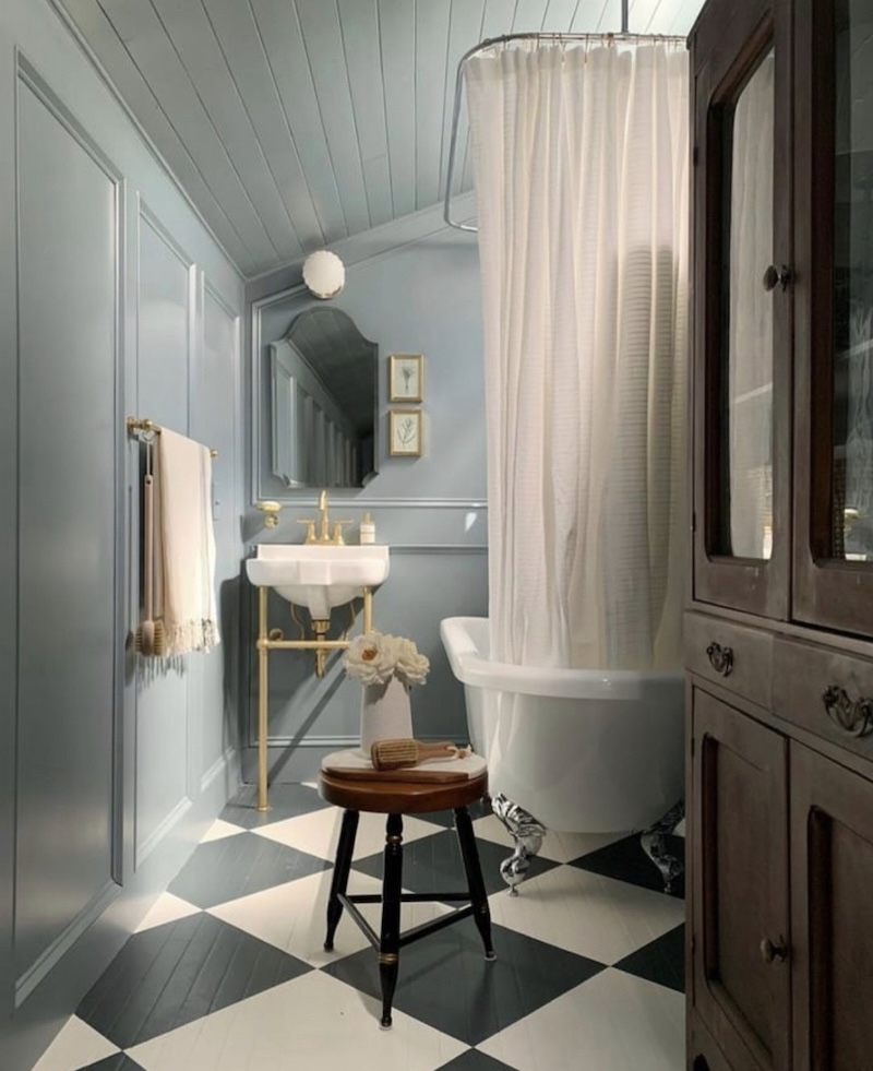 vintage blue tile bathroom decorating ideas