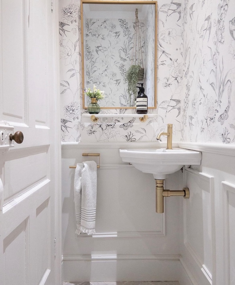 bathroom peel and stick wallpaper ideas