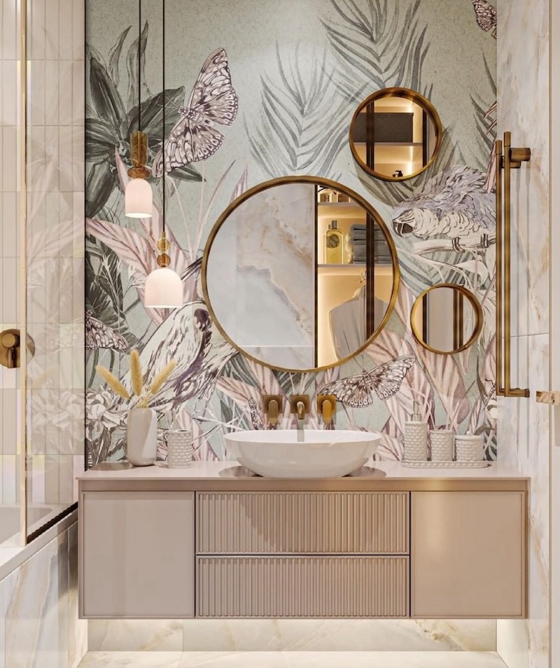 bathroom wallpaper idea