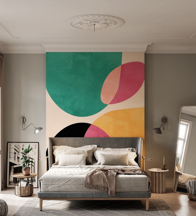 bedroom accent wallpaper