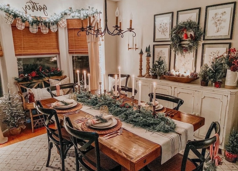 dinner table decorations for christmas