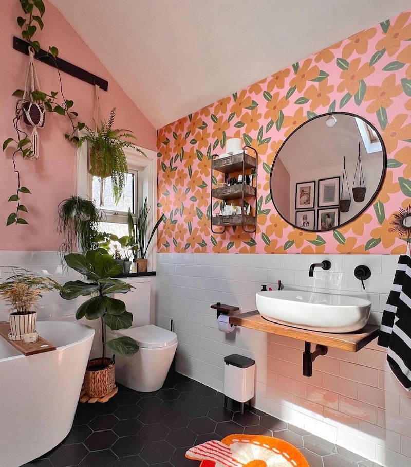 farmhouse bathroom wallpaper ideas