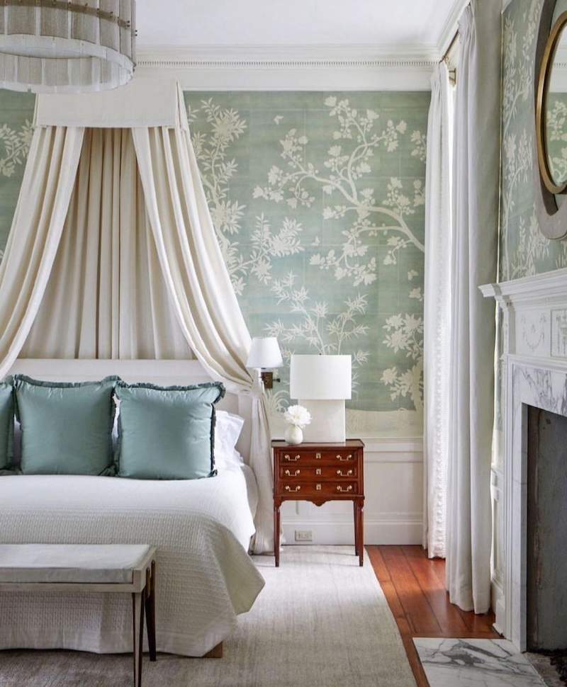 wallpaper accent wall bedroom