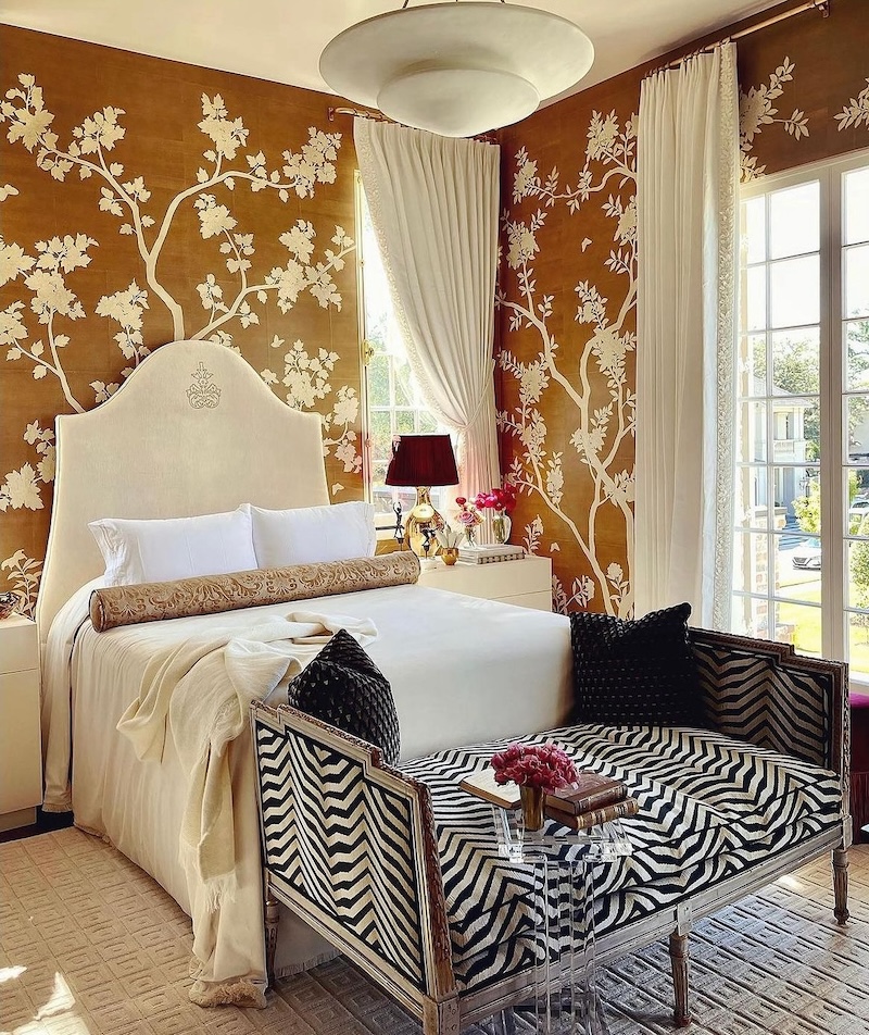 wallpaper bedroom accent wall