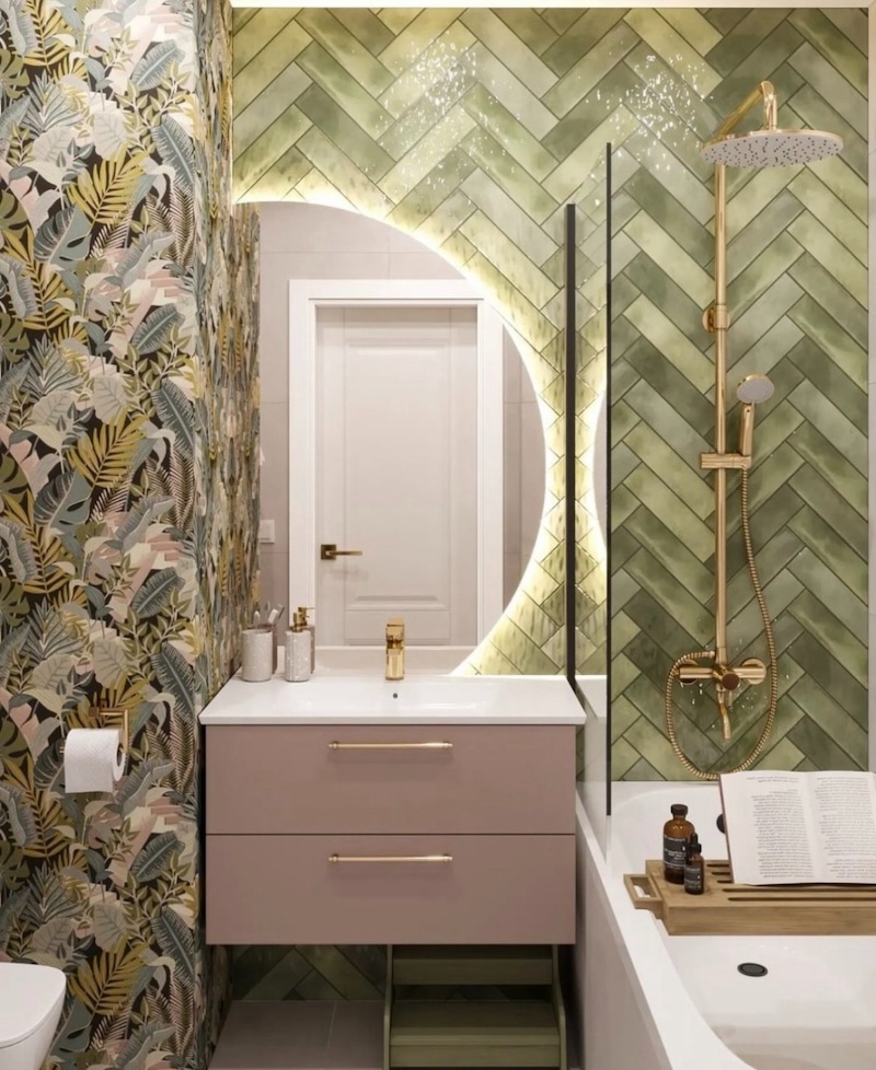 wallpaper ideas small bathroom