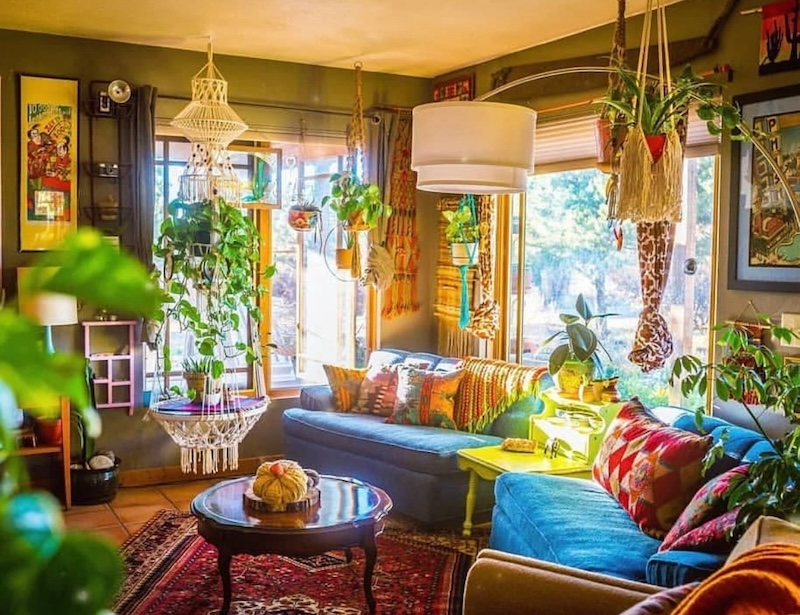 bohemian design living room